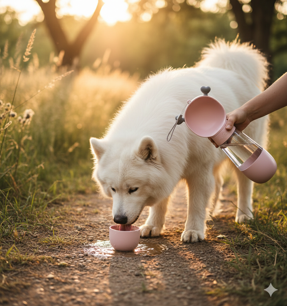 Noola™ – Dispenser Portatile 2-in-1 Acqua + Snack per Cani e Gatti