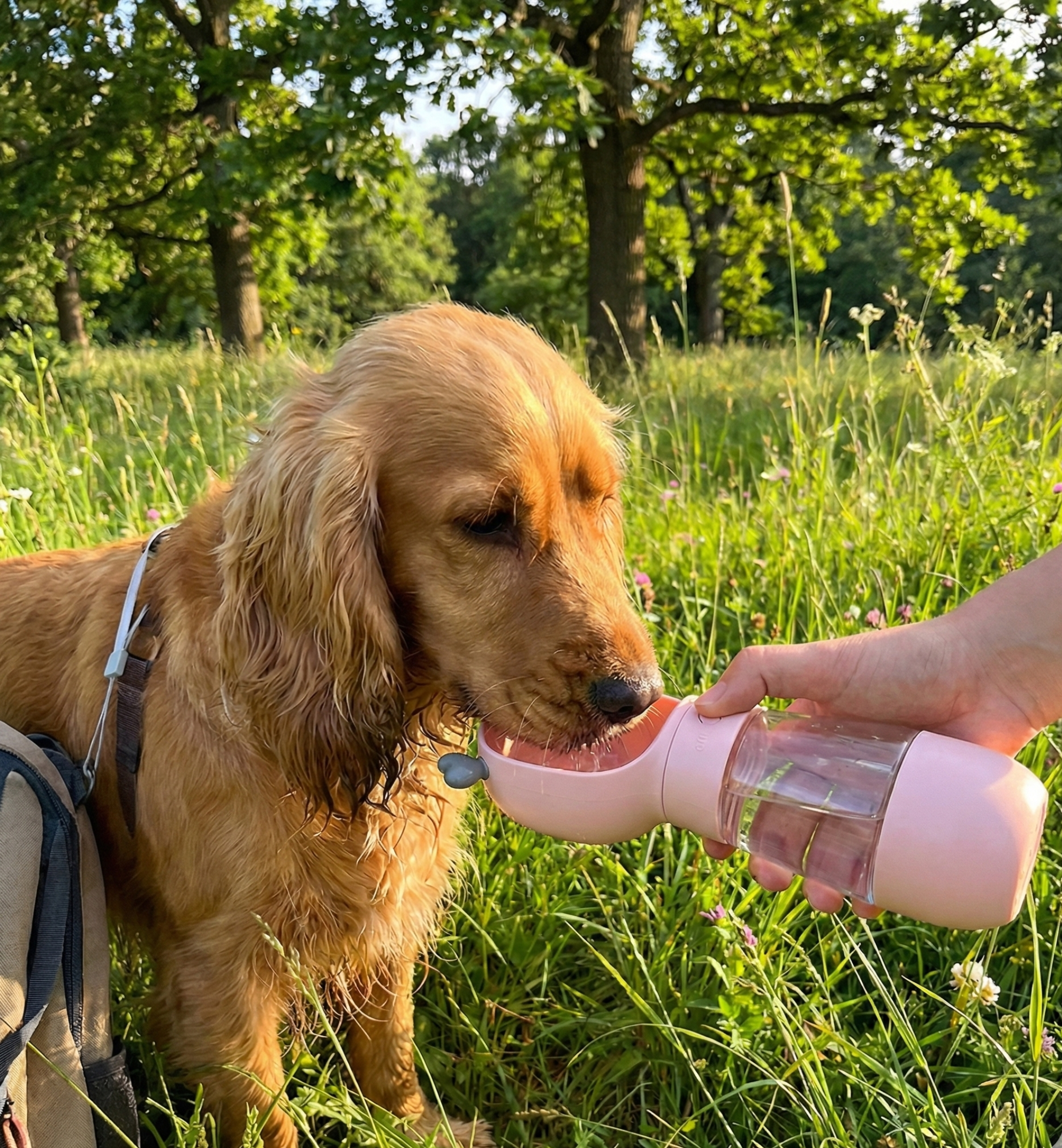 Noola™ – Dispenser Portatile 2-in-1 Acqua + Snack per Cani e Gatti